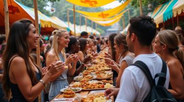 Viering van Maagdeneilanden Dag met Caribische dans en vlaggen.
