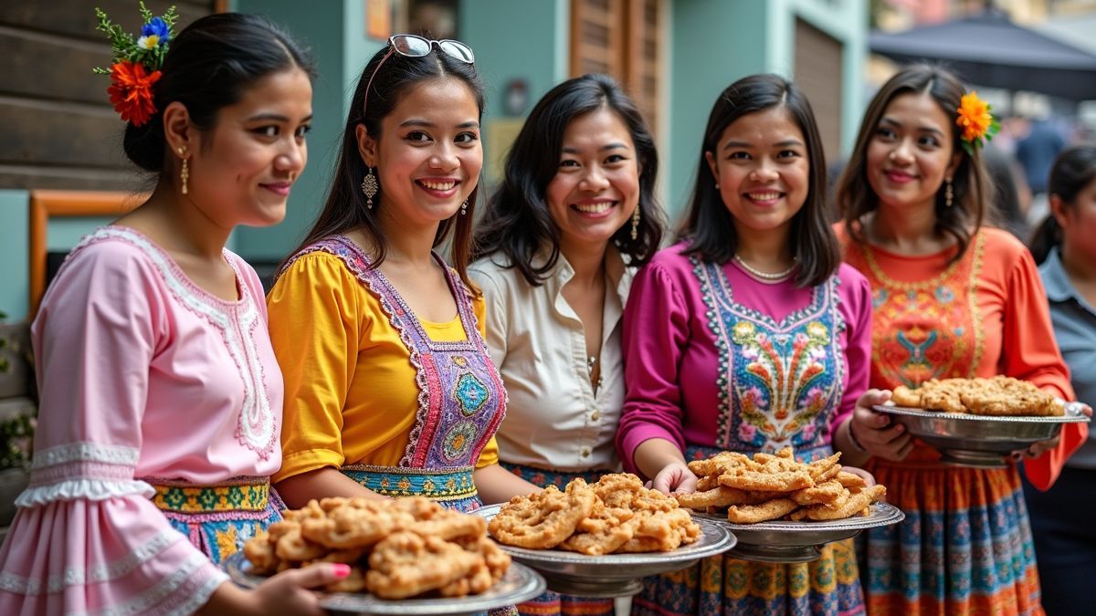 Vieringen in de Colombiaanse gemeenschap met traditionele kostuums.