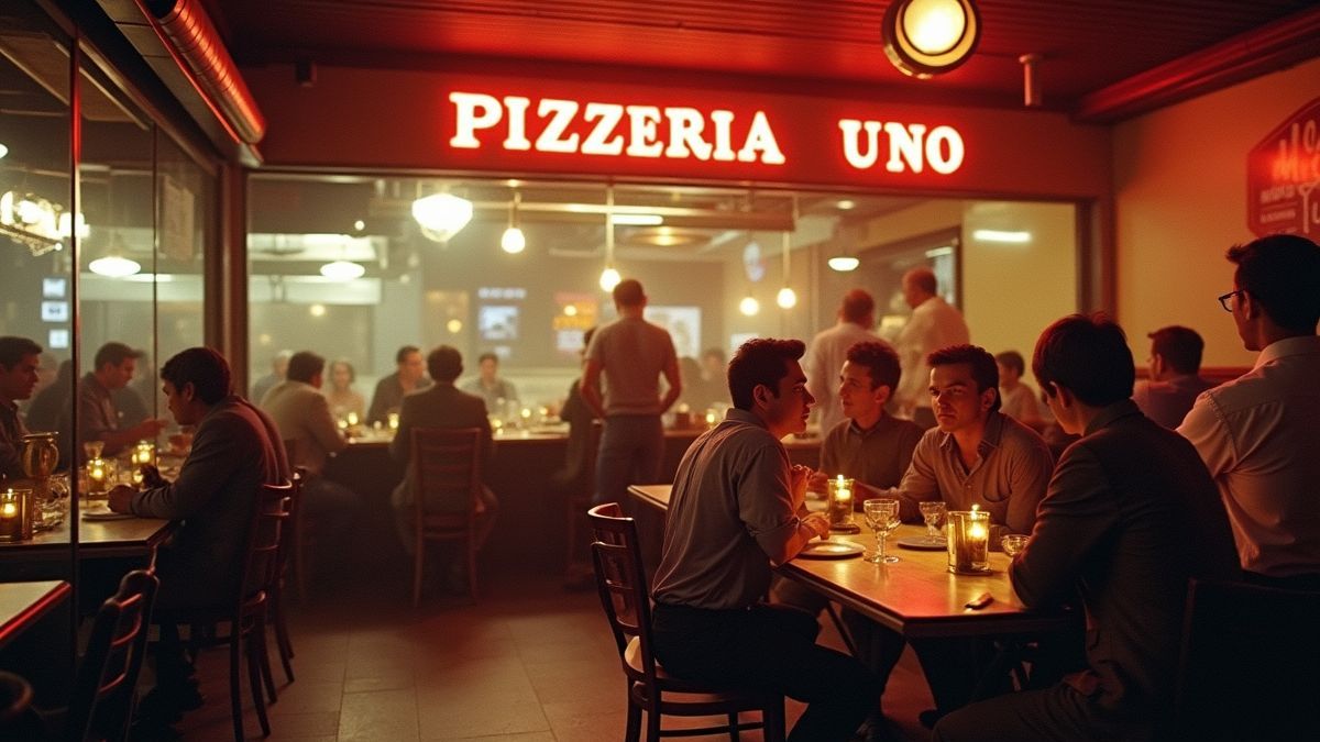 Vintage foto van Pizzeria Uno in Chicago.