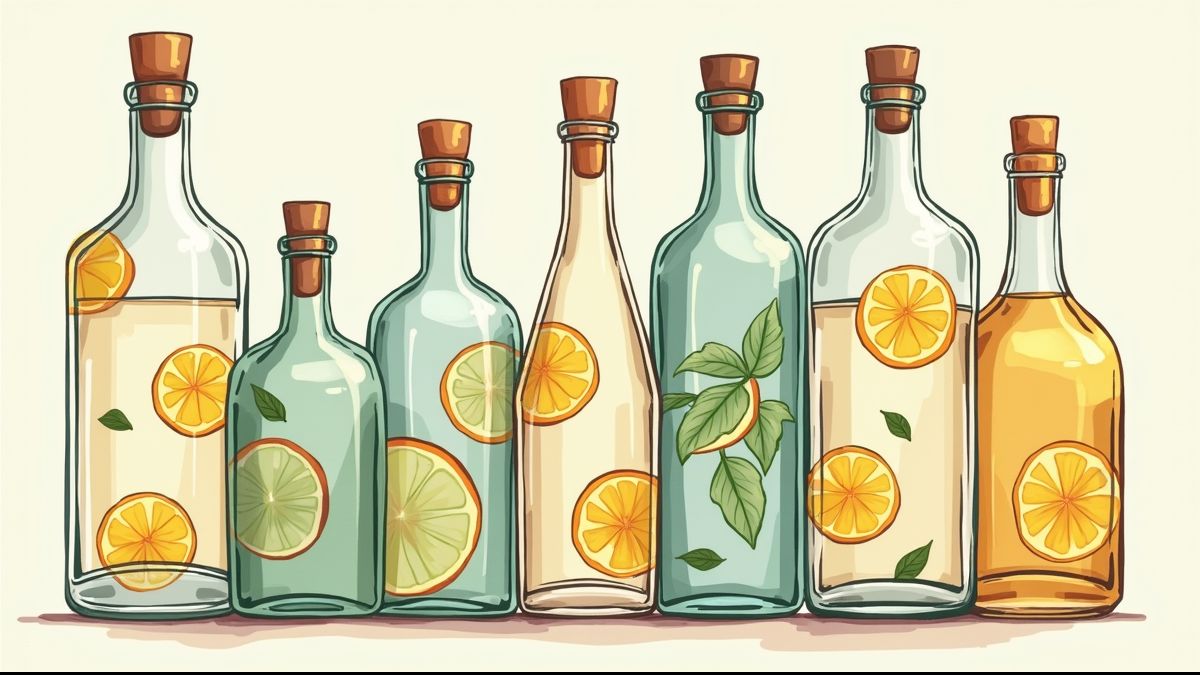 Vintage gin en tonic flessen