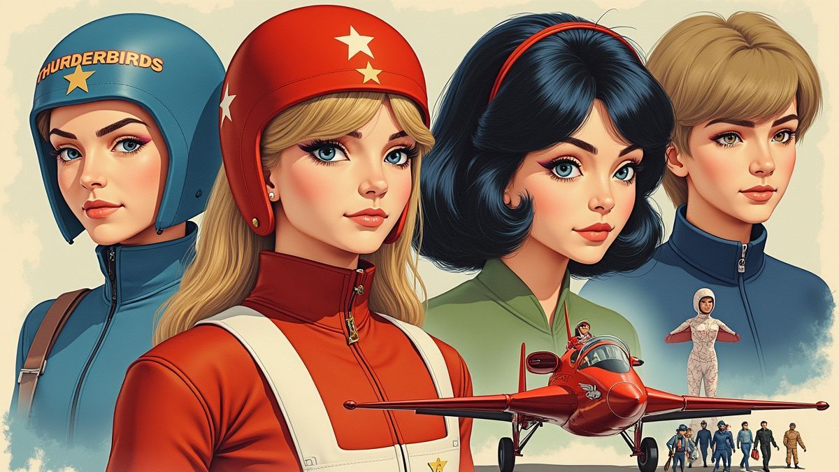 Vintage Thunderbirds personages en scènes
