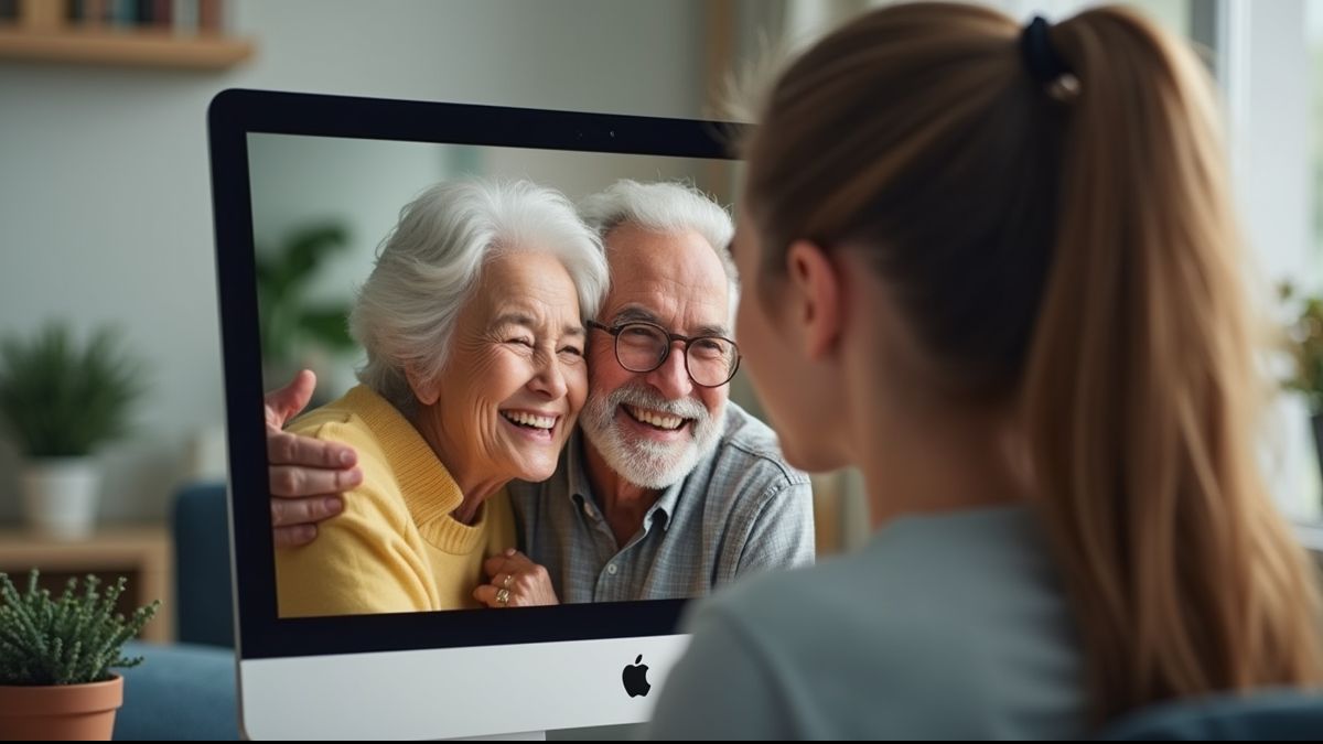 Virtuele knuffel videogesprek
