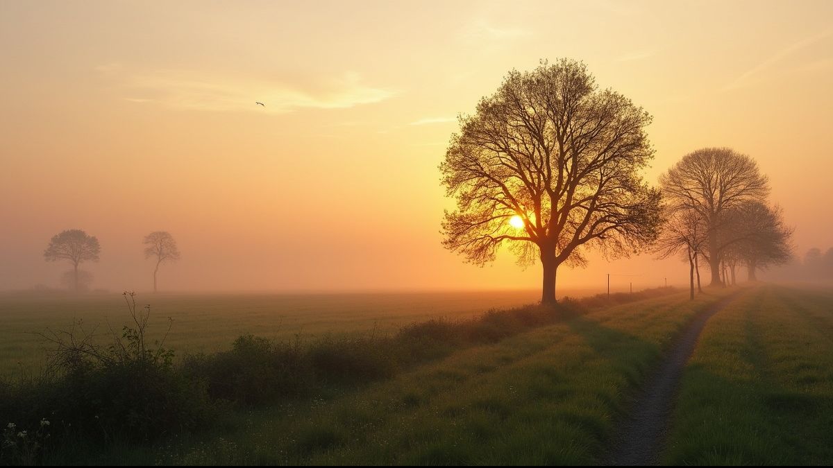 Vredig Belgisch landschap op Stille Zaterdag