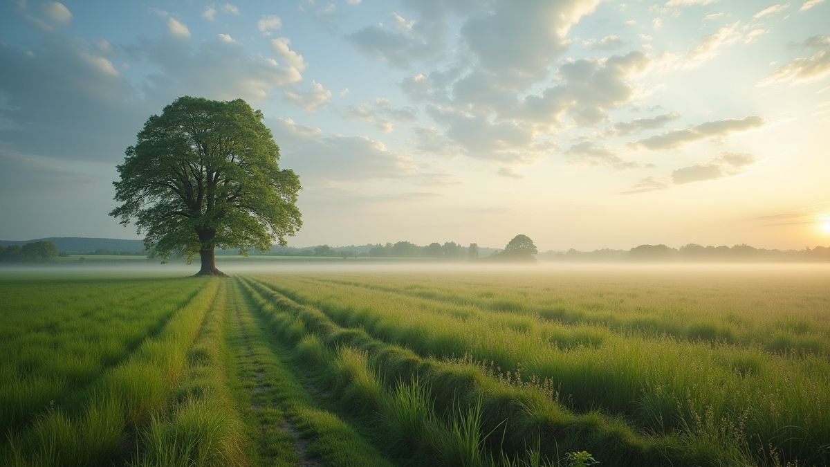 Vredig Belgisch landschap op Stille Zaterdag