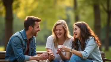 Vriendelijke ontmoeting tussen ex-partners in een park