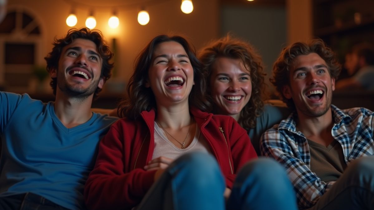 Vrienden genieten van een filmavond vol met clichés