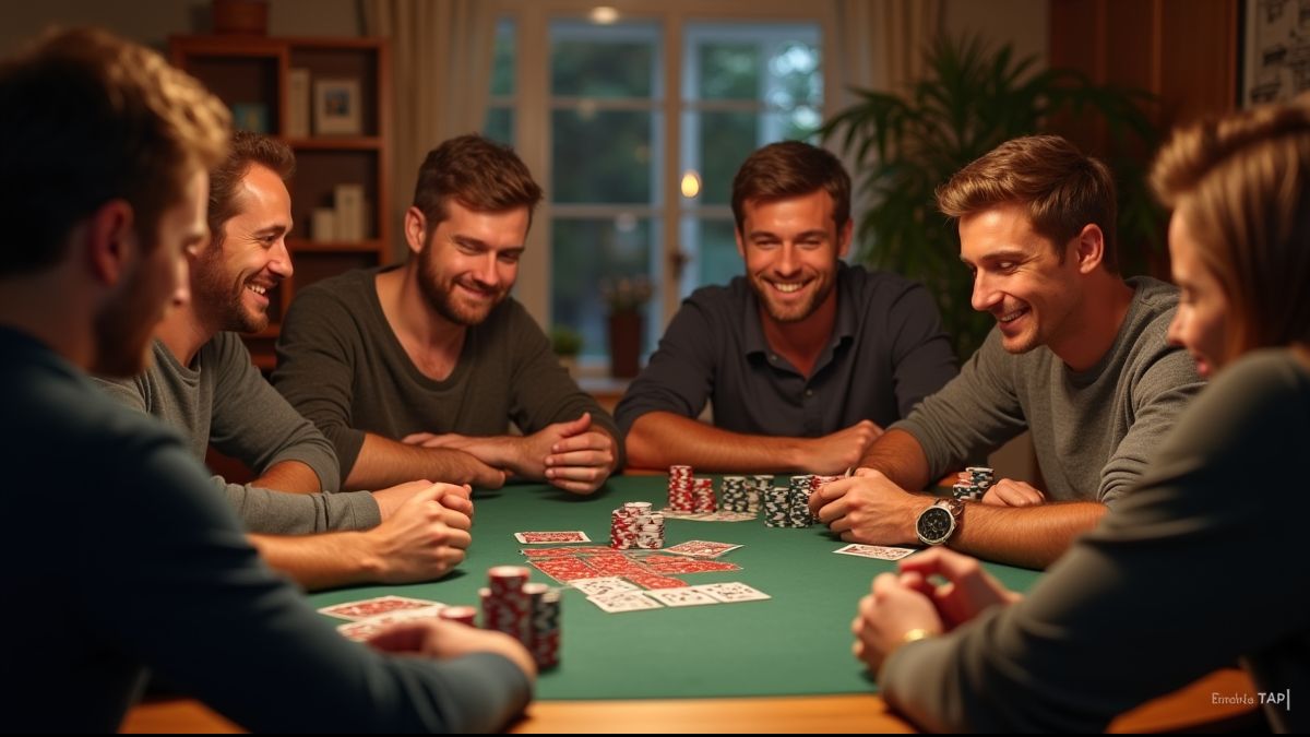 Vrienden spelen poker thuis