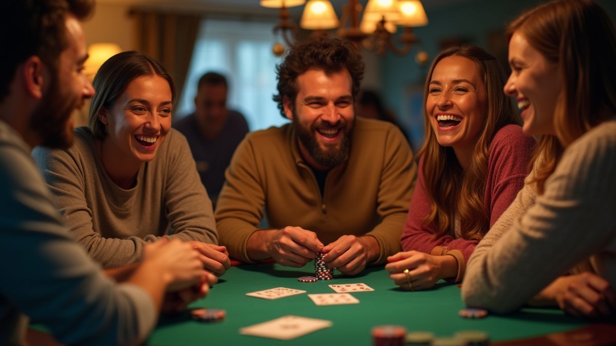Vrienden spelen poker thuis