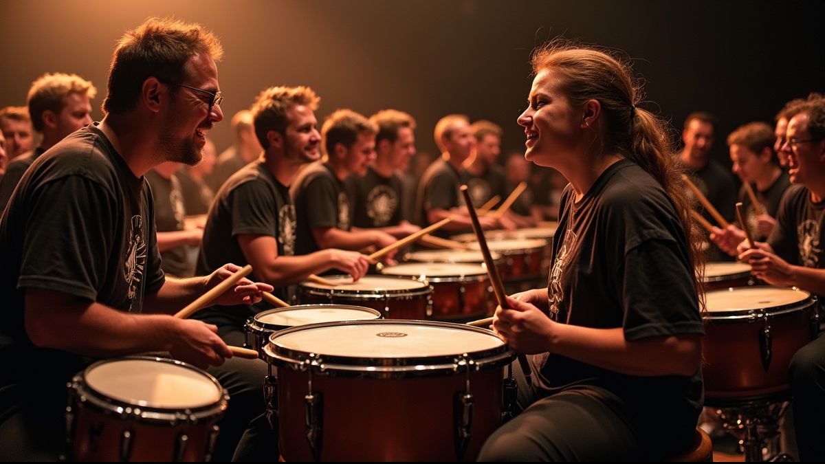 Vroege jaren 2000 drummers bijeenkomst