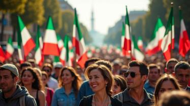 Vrolijke parades ter gelegenheid van Republiek Dag in Italië