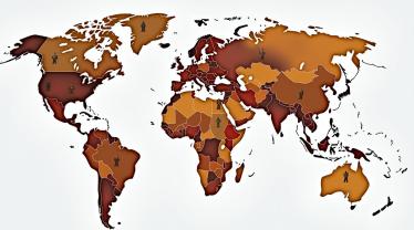 Wereld Bevolkingsdag afbeelding met wereldkaart en mensen.
